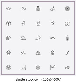 icon set about carnival with keywords balloons, clown and carnival lady mask