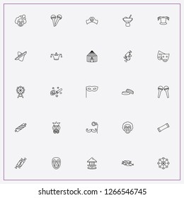 icon set about carnival with keywords maracas, party whistle and candy