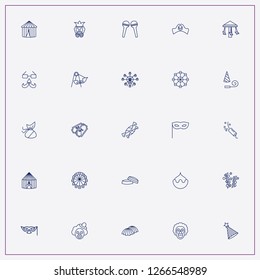 icon set about carnival with keywords petard, merry go round and candies