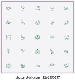 icon set about carnival with keywords merry go round, petard and candy