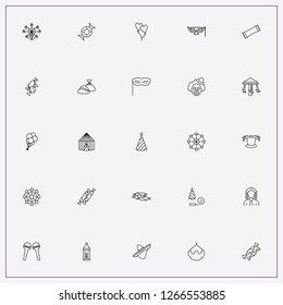 icon set about carnival with keywords sombrero, circus and merry go round