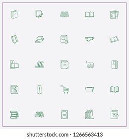 icon set about catalog with   book, folder and magazines