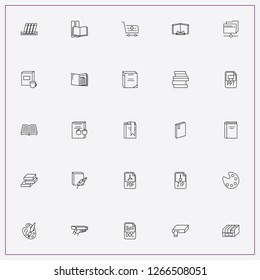 icon set about catalog with keywords book, books and palette