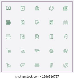 icon set about catalog with keywords file, internet trolley and palette