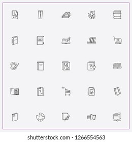 icon set about catalog with keywords books, palette and book