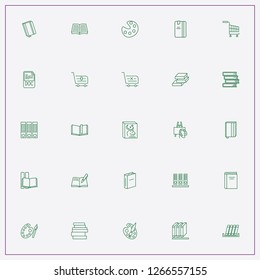 icon set about catalog with keywords palette, folders and book