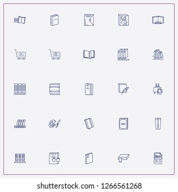 icon set about catalog with keywords internet trolley, folder and books