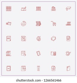 icon set about catalog with keywords file, folders and palette