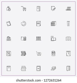 icon set about catalog with keywords file, palette and folder