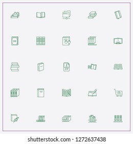 icon set about catalog with keywords file storage, book and card file