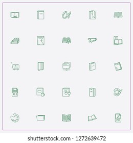 icon set about catalog with keywords palette, books and file
