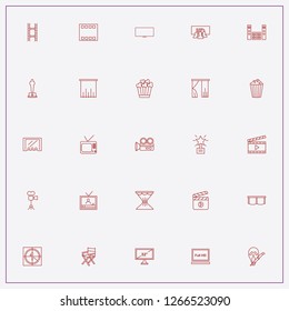 icon set about cinema with keywords cinema trophy, home cinema loudspeakers and cinema count