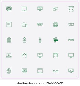 icon set about cinema with keywords cinema ticket, theatre and theater