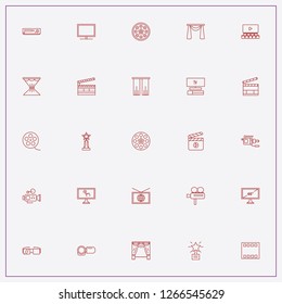 icon set about cinema with keywords cinema spectacles, camera film roll and cinema hall