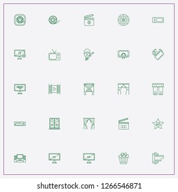 icon set about cinema with keywords cinema star, home cinema and cinema monitor