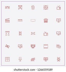 icon set about cinema with keywords clapper board, cinema count and curtain