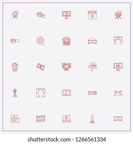 icon set about cinema with keywords video camera, red carpet and video camera film roll