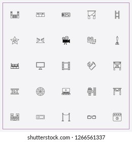 icon set about cinema with keywords cinema star, clapperboard and home cinema loudspeakers