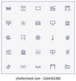 icon set about cinema with keywords home cinema columns, clapperboard and cinema star