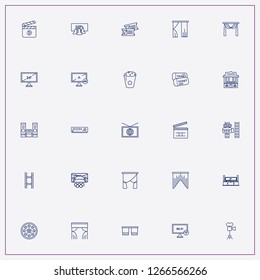 icon set about cinema with keywords video camera, music center and television