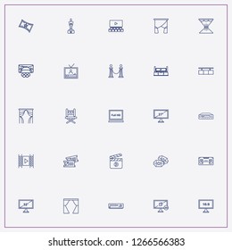 icon set about cinema with keywords cinema trophy, video cassette player and producer chair