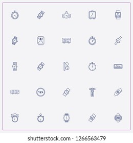 icon set about clock with   electronic table watch, watch and clock with pendulum