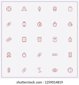 icon set about clock with keywords alarm clock, smart watch and electronic table watch