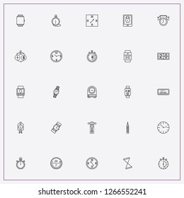 icon set about clock with keywords cuckoo clock, alarm clock and stopwatch