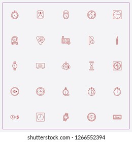 icon set about clock with keywords twelve plus, hours call and twenty four hour service