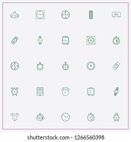 icon set about clock with keywords mobile alarm, wall watch and table electronic watch
