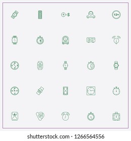 icon set about clock with   wall watch, twelve plus and hours call