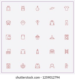 icon set about clothes with keywords washing machine, trouser and perfume