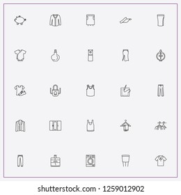 icon set about clothes with keywords shirt with shoes, washing machine and jacket