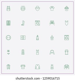 icon set about clothes with keywords perfume, hat with ear flaps and wardrobe