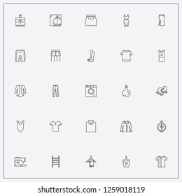 icon set about clothes with keywords shorts, hanger and skirt