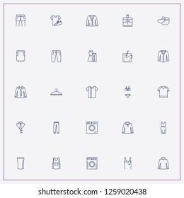 icon set about clothes with keywords trousers, blazer and perfume