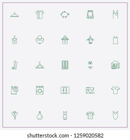 icon set about clothes with keywords hunter house, swimsuit and knee socks