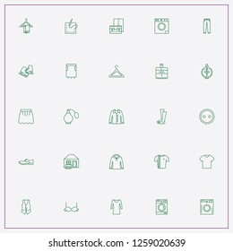 icon set about clothes with keywords brassiere, perfume and wardrobe