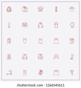 icon set about clothes with keywords jacket, skates and skirt
