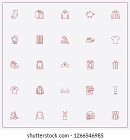icon set about clothes with keywords dress, socks and nightgown