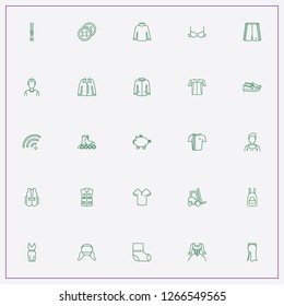 icon set about clothes with keywords zipper, soccer shorts and hat with ear flaps