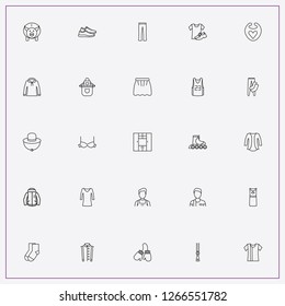 icon set about clothes with keywords wardrobe, pullover and snow jacket
