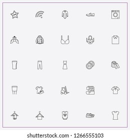 icon set about clothes with keywords shirt with shoes, snow jacket and lady shirt