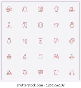 icon set about clothes with keywords dress, sport shirt and skates