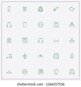 icon set about clothes with keywords pullover, sewing button and waistcoat