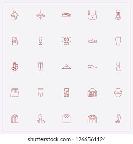icon set about clothes with keywords basketbal shirt, dirndl and men shoe
