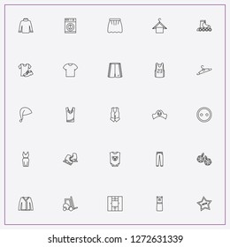 icon set about clothes with keywords sewing button, jacket and sleep hat