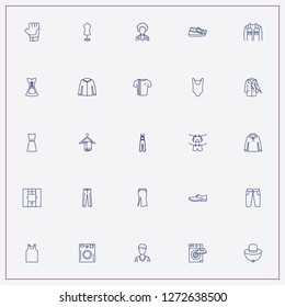 icon set about clothes with keywords gumshoes, hanger and pullover