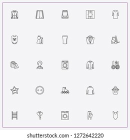 icon set about clothes with keywords soccer shorts, washing machine and young boy