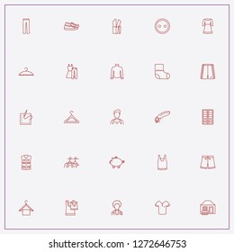 icon set about clothes with keywords thrift box, soccer shorts and hunter house